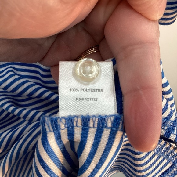 Men's Johnnie-O Short Sleeved Striped Performance Polo Royal /white XL - Picture 6 of 9